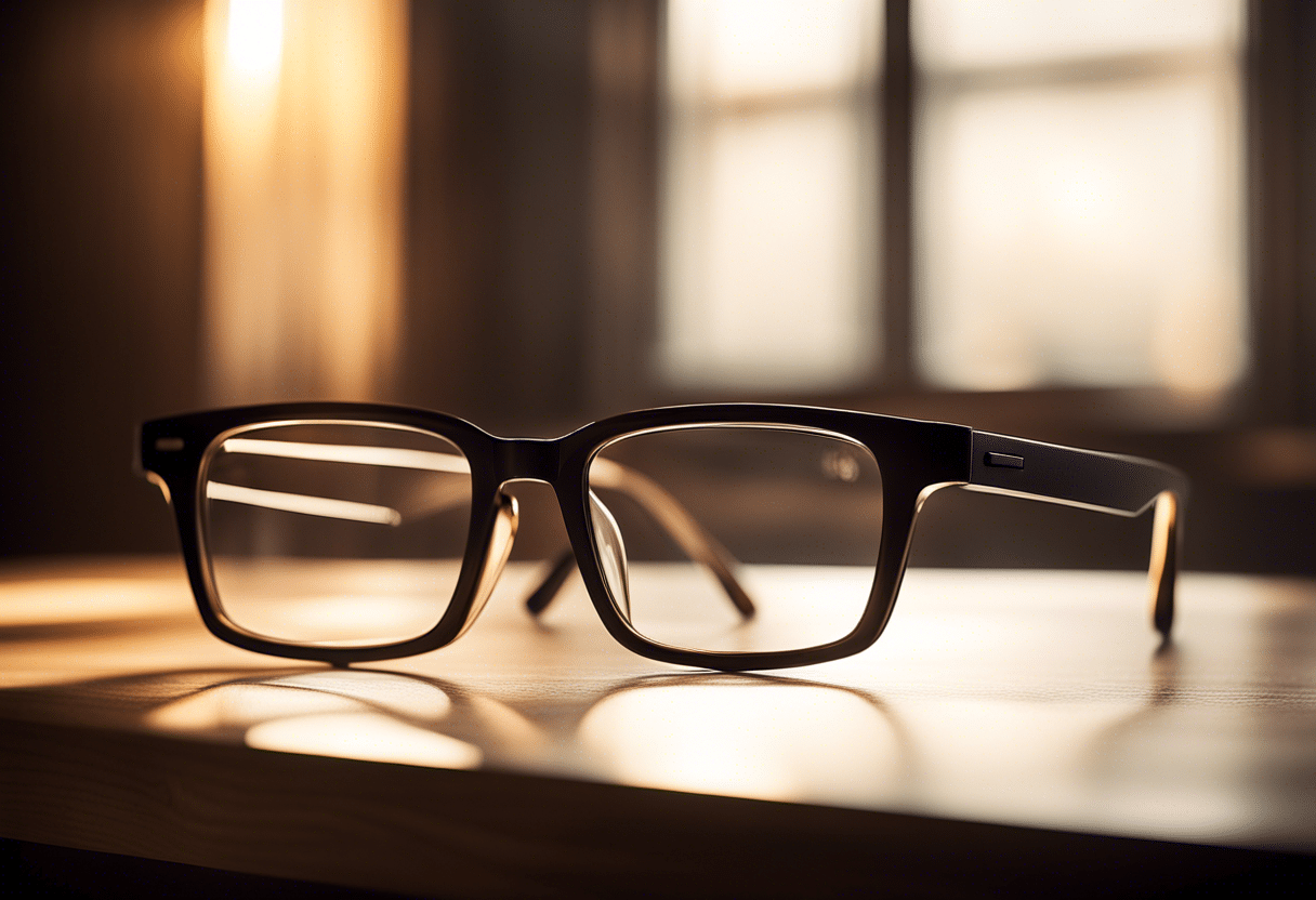 Lunettes rectangulaires sur un visage féminin souriant  
Accessoire tendance sur un visage masculin réfléchi