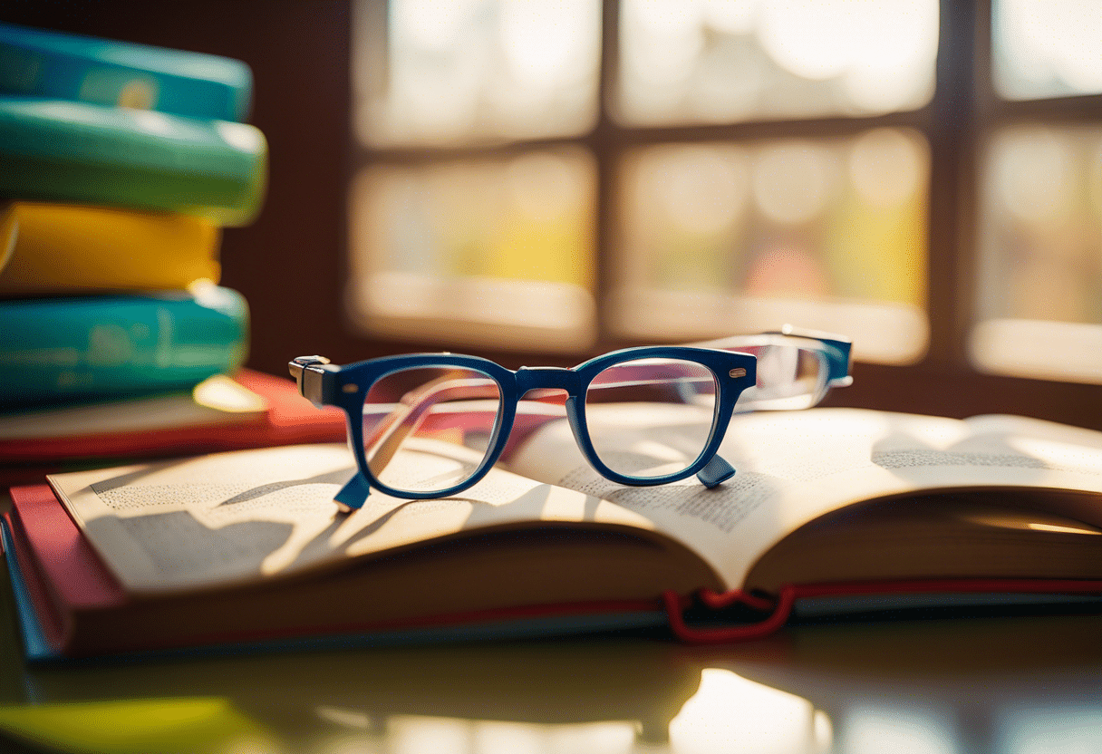 Enfant examinant des lunettes pour corriger sa vue